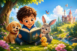 design 20 cute storybook illustrations