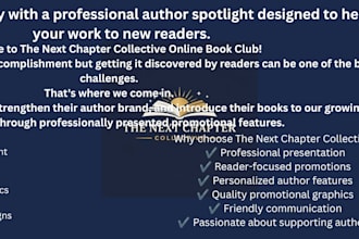 showcase your book to our online book club community