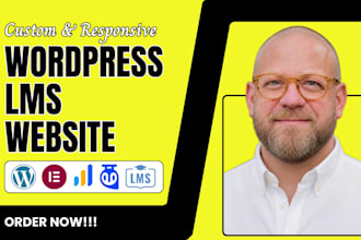 develop wordpress lms membership website, elearning website, learndash, tutorlms