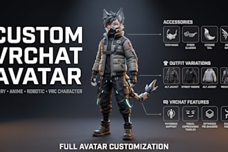 custom vrchat avatar femboy military robotic furry fursona unity quest avatar