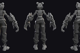 sculpt 3d character action figure anime figurine statue in zbrush for 3d print