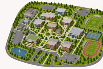 create university campus maps school facility layout plans illustration