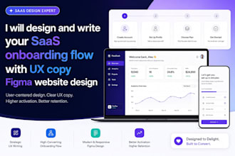 design and write your saas onboarding flow with UX copy figma website design