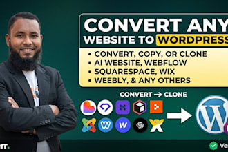 convert, clone ai website, webflow, wix, or figma to wordpress