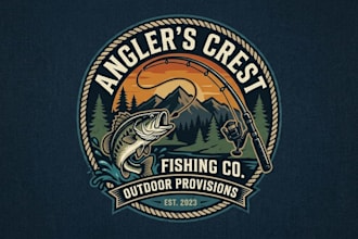 design a professional fishing rod logo for fishing brands, tackle shops