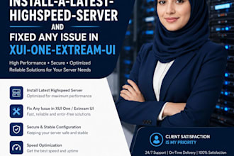 install a latest highspeed server and fixed any issue in xui one , extream ui