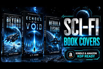 design a sci fi book cover for  kindle or amazon KDP novel