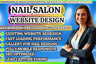 nail salon website, beauty salon website, manicure pedicure website, spa website