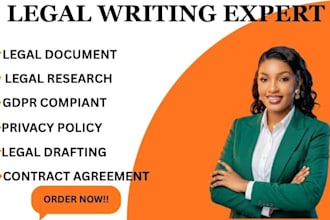 write professional legal documents, contracts, legal research and agreements