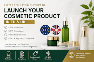 handle eu and UK cosmetic product registration, compliance, and label review