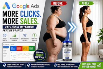 set up google ads for fat loss and metabolic peptide brands