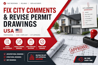 fix city comments and revise permit drawings USA