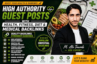 publish health, fitness and diet guest posts with backlinks
