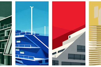do artistic, aesthetic, minimal architectural renders