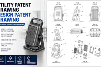 utility patent drawing design patent drawing uspto patent figures cad design art