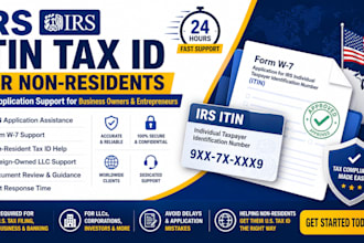 get your irs itin number tax id for non resident in 24 hours for business