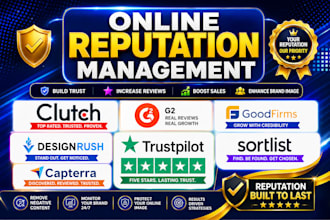 manage clutch g2 goodfirm capterra designrush gmb sortlist ORM online reputation
