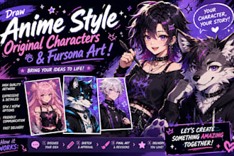 draw anime nsfw of your oc, fursona or selfship
