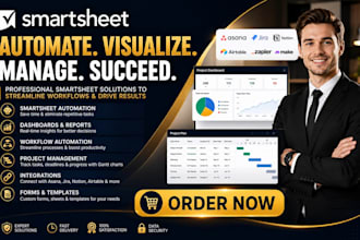 setup smartsheet automation, dashboards, workflows and reports