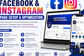 do facebook and instagram profile setup and SEO optimization