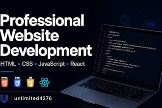 build a modern, responsive website using HTML, CSS, javascript or react