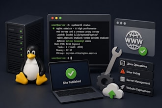 handle linux server management, error fixing and website deployment