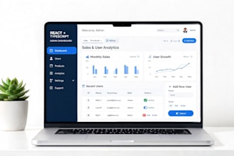 build a react admin dashboard page with typescript