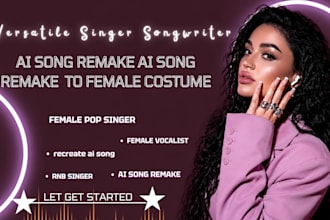 remake recreate ai song remake as custom female edm vocalist, female pop singer