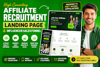 do affiliate landing page for affiliate recruitment and influencer sales funnel