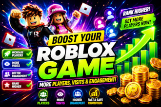 promote your roblox game to increase players, visits and engagement fast