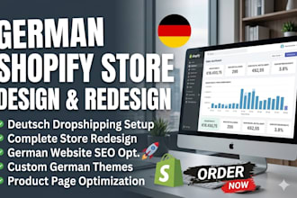 build a premium german shopify dropshipping store german shopify website