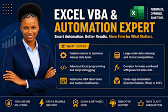 develop excel vba macros, formulas and custom excel automation