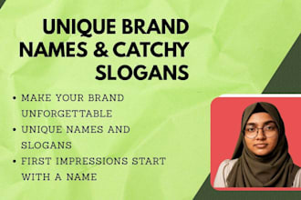 create unique business names, brand names and catchy slogans