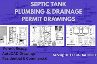 design septic tank drainage plumbing system for permit approval