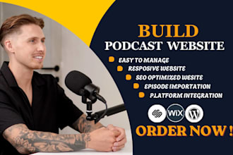 build  podcast website with RSS feed and episode integration ugc site seo