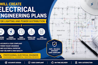 create electrical engineering plans for lighting and power distribution