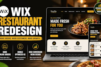 redesign wix restaurant ordering websites to increase online food orders