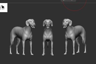 sculpt detailed realistic 3d animal models for 3d printing, games and animation