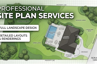 draw site plan, plot plan and landscape design for city permit and hoa approval