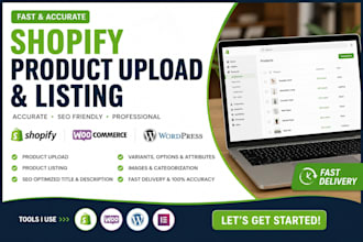 product upload to shopify, amazon, ebay, big commerce esty digital product