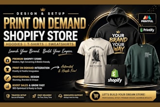 setup print on demand for hoodies shopify store tshirts sweatshirt shopify store