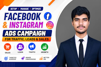 setup facebook ads campaign for traffic, leads and sales