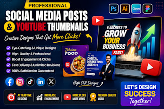 design social media posts and youtube thumbnails