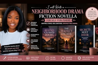 write a neighborhood drama fiction novella for self publishers