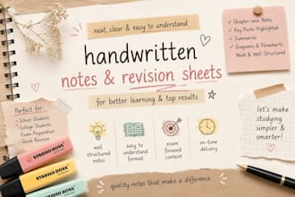 make handwritten notes and revision sheets