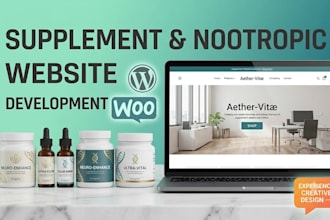 design supplement website, health supplement website design for wellness brands