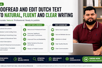 proofread and edit dutch text into natural, fluent and clear writing