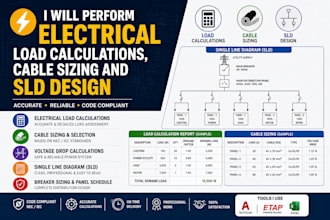 perform electrical load calculations, cable sizing and sld design
