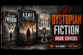 design a dystopian fiction book cover for your ya or adult