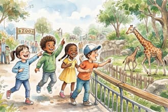 do children book illustration watercolor kids book illustrator, storybook art
